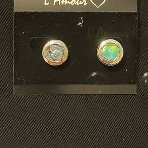 L'Amour Iridescent Blue and Green Earrings